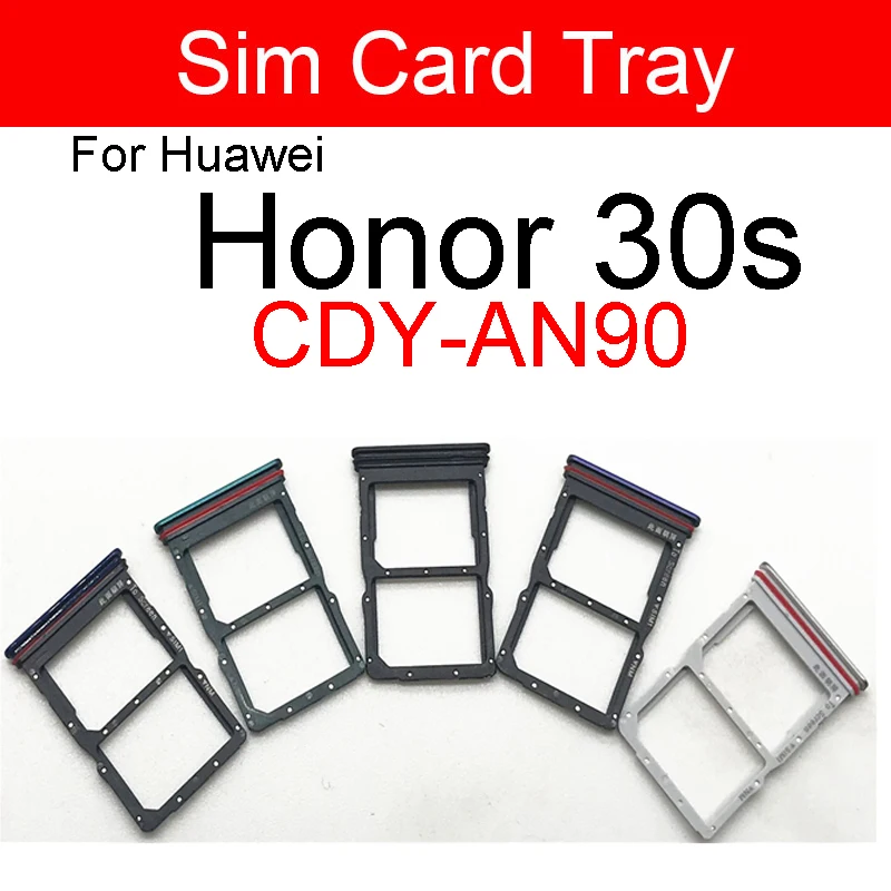 

Sim Card Tray For Huawei Honor 30S CDY-AN90 SIM Memory Card Reader Holder Slot Flex Ribbon Cable Repair Replacement Parts