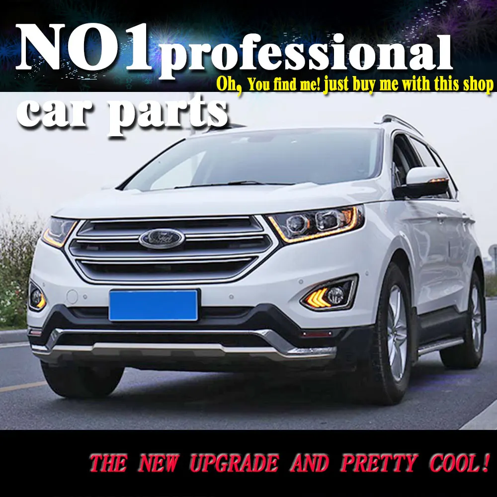 Best Offers car accessories 2015 2016 2017 for Ford Edge Headlights New Edge LED Headlight DRL Daytime Running Light Bi-Xenon HID Access