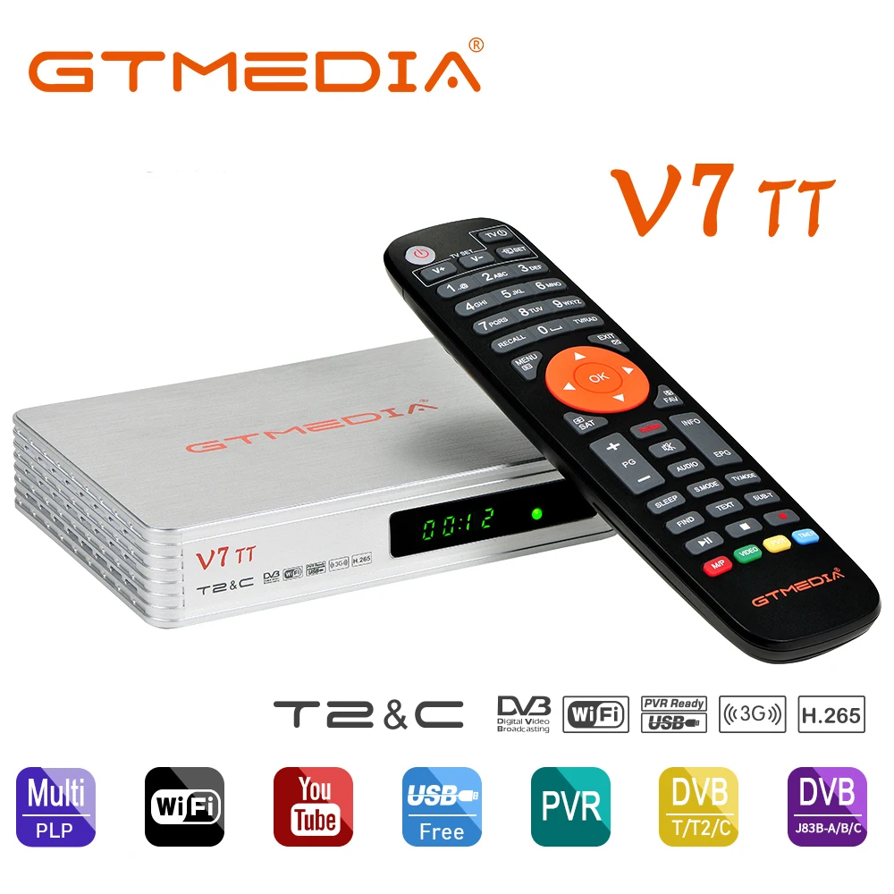 Спутниковый ресивер GTMEDIA V7 TT Combo DVB T2/C TV 10 бит тюнер HD цифровой H.265 Поддержка FULL 1080P с