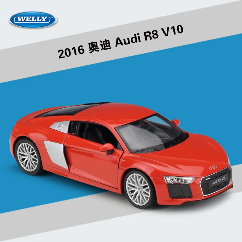 1:24 Welly модели автомобилей из сплава для R8 V10 2016 литая модель автомобиля детские