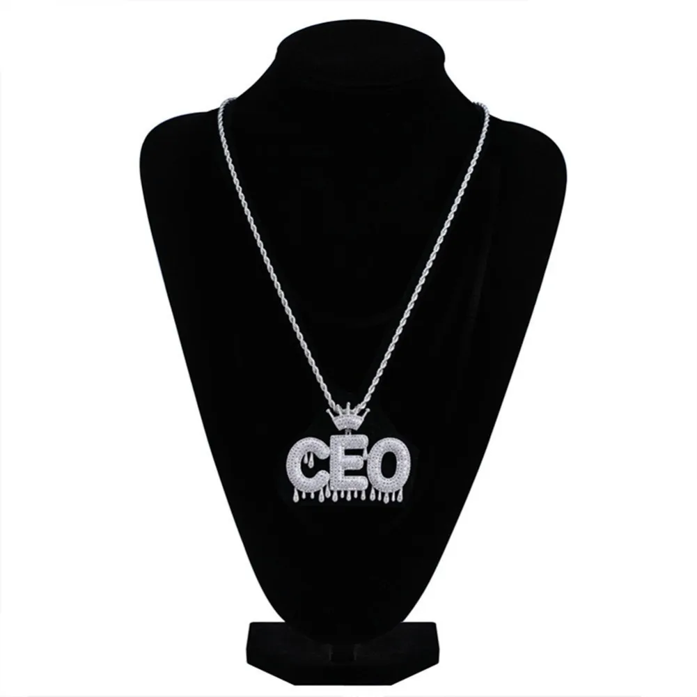 Пользовательское имя Iced Out Корона пузырь цепочка с буквами ожерелья с подвесками для мужчин амулеты Циркон хип-хоп ювелирные изделия колье ожерелье для женщин