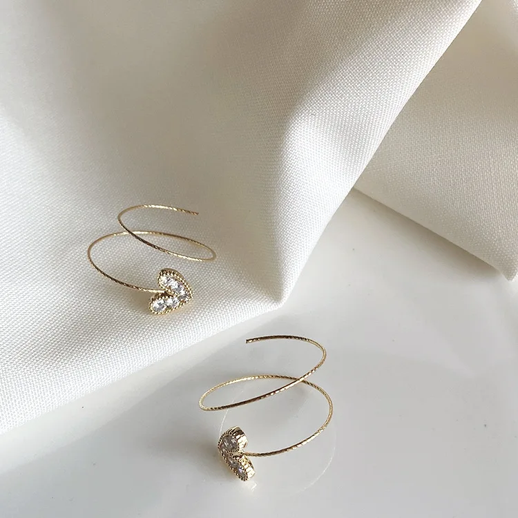 S925 Серебряная булавка модные милые мини серьги-кольца в форме сердца для женщин Подарки Золотой цвет милые вечерние Серьги Brincos