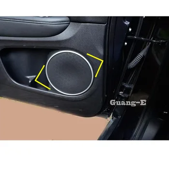 

For Honda HRV HR-V Vezel 2019 2020 Car Door Detector Stick ABS Chrome Inside Audio Speak Sound Cover Ring Circle Lamp Trim 4pcs