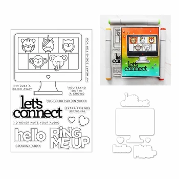

New Metal Cutting Dies 2020 and Clear Stamps Scrapbooking For Paper Making Hello Birthday Words Embossing Frame Card Craft Sets