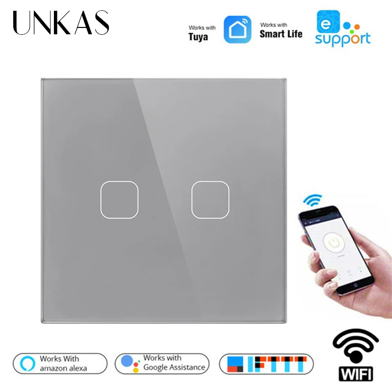 UNKAS Tuya/приложение Smart Life / Ewelink 4 Цвета ЕС Стандартный 1/2 местный 1 позиционный Wi-Fi