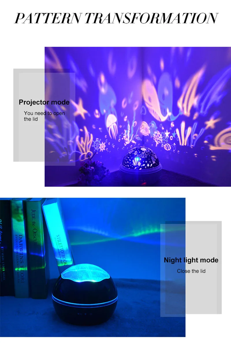 Светодиодный Ночной Светильник проектор спин звездное небо звезды океана мирового мастера вращающийся Для детей для сна Романтический USB лампа проекции