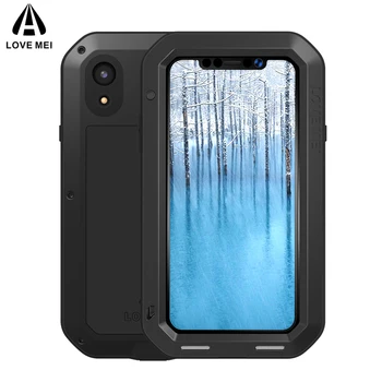 

LOVE MEI Aluminum Metal Case For iPhone XR Cover Powerful Armor Shockproof Life Waterproof Case For iPhone XR 2018 Outdoor Cover