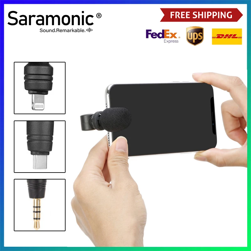 Saramonic Di Mini Smartmic UC Mini Flexible Condenser Microphone Lightning TypeC Jack For iPhone Android Smartphone mic