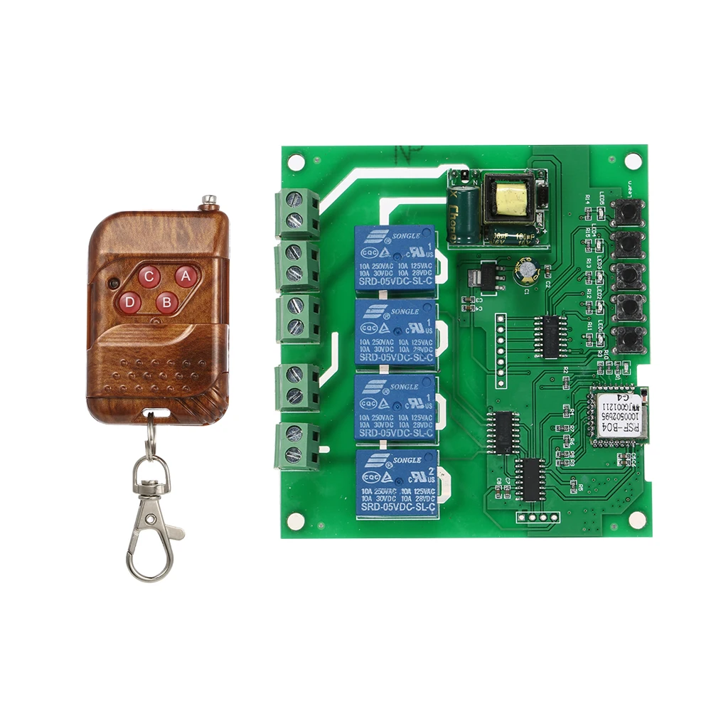EWeLink 4CH AC85-250V RF 433 МГц 4 банды WiFI переключатель 3 режима работы инчирование/самоблокирующийся/Блокировка WiFi умный переключатель умный дом - Комплект: Набор2