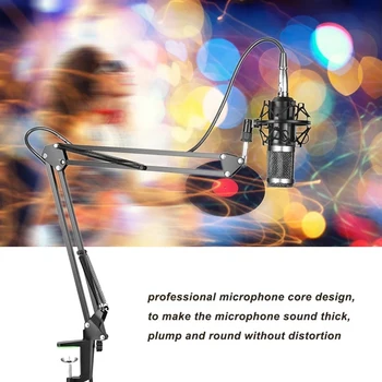 

ABKT-BM800 Professional Suspension Microphone Kit Live Broadcasting Recording Condenser Microphone Set