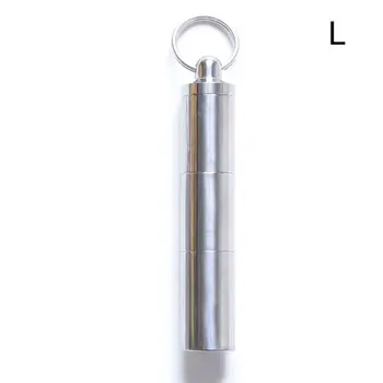 

Mini Titanium Waterproof Double Grid Capsule Bottle Protable Holder Container