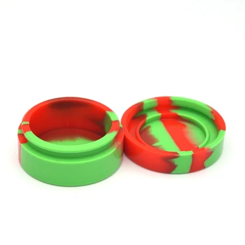 

100pcs Nonsolid Color & Pure Color Wax Dry Herb Jars Dab Round Shape Silicone Container for Dry Herb Oil Wax Vaporizer