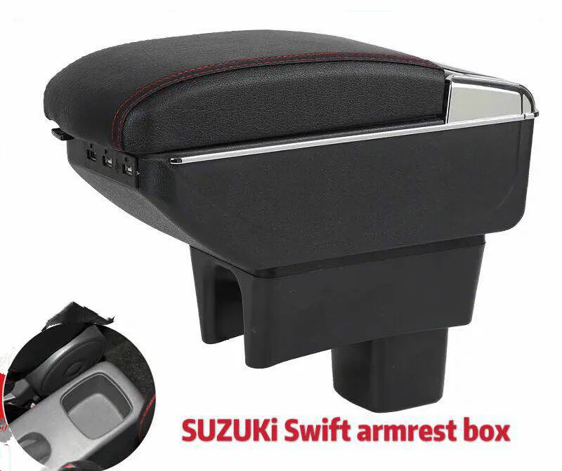 Ящик для хранения центральной консоли для Suzuki Swift 2005- подлокотник, держатель для рук, вращающиеся автомобильные аксессуары