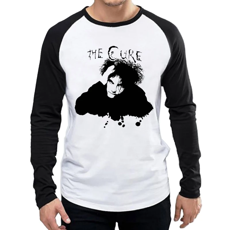 The Cure T-Shirt Long Sleeve Male Band The Cure Logo T Shirt Tops Tees tshirt White Color Full Sleeve The Cure T-shirt