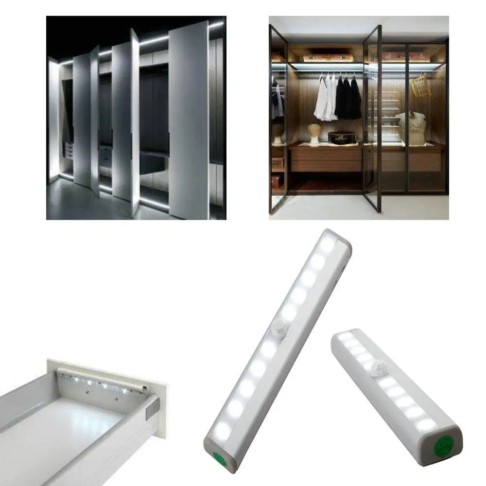 

Night Light Cabinet Lights Automatic Closet Camping Induction Light Creative PIR Sensor 10LED Wardrobe Cupboard Emergency