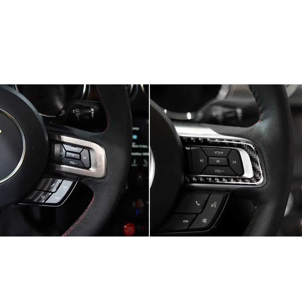 Для Ford Mustang наклейки на авто-Стайлинг Авто Аксессуары Воздушный карбоновый руль эмблема