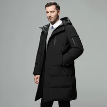 

FAKUNTN 2021 Down Jacket New Winter Men Winter Coat Business MenWarm Thicken Hooded Overcoat Comfortable Male Solid Color