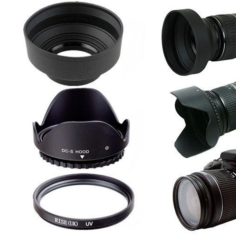 58 мм Реверсивные бленды и УФ-фильтр комплект защиты объектива для Canon Rebel T6i T6 T5i T5