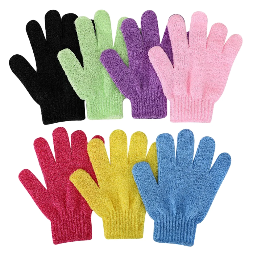 6pcs Nylon Bath Cleaning Gloves Double Sided Exfoliating Gloves Body Scrubber Scrubbing Shower Gloves for Home Bathroom Use
