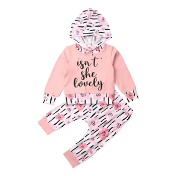 

UK Newborn Infant Baby Girl Long Sleeve Hooded T-shirt Clothes and Pants Outfit All Seasons Casual Cotton Autumn Winter Fashion