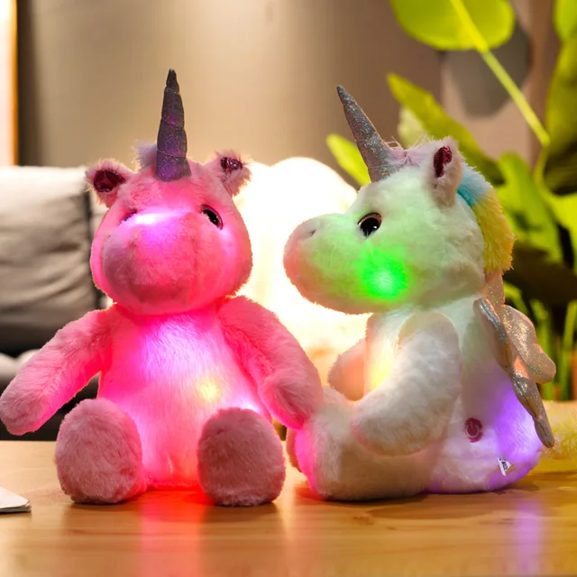 25cm unicorn plush light up toys stuffed LED lighted animal doll illuminated plush toys for children birthday gift 4