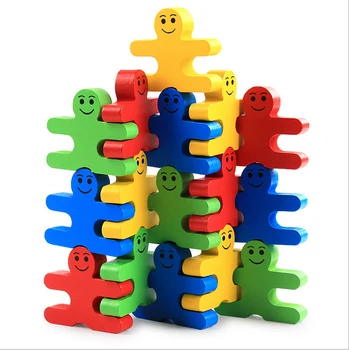 

Baby Kids Creative Wooden Toy Balance Villain Building Puzzle Blocks Stacking Montessori Educational Jenga Game Children