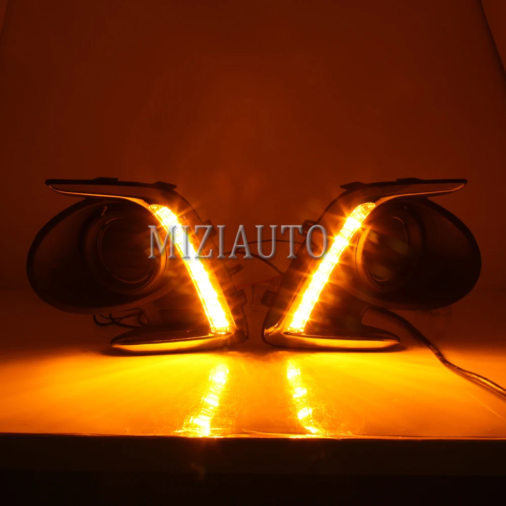 MIZIAUTO DRL для Mitsubishi Attrage Mirage G4 2012 2013 Светодиодный дневной ходовой светильник, противотуманная фара с указателем поворота