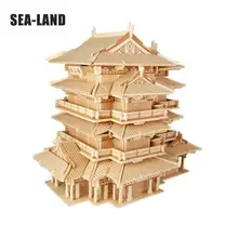 3D деревянные детские развивающие творческие игрушки китайские знаменитые Пазлы «здания» Павильон Tengwang сборочные игры для взрослых хобби подарок