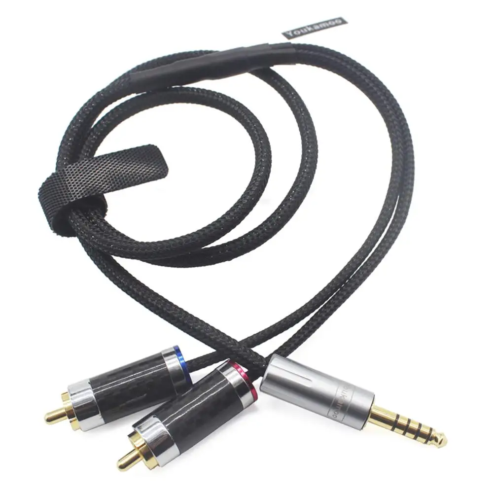 4 4mm to RCA Balanced Headphone Audio Headphone Adapter 8 Core Silver Plated Cable 4 4mm to 2 RCA 60cm