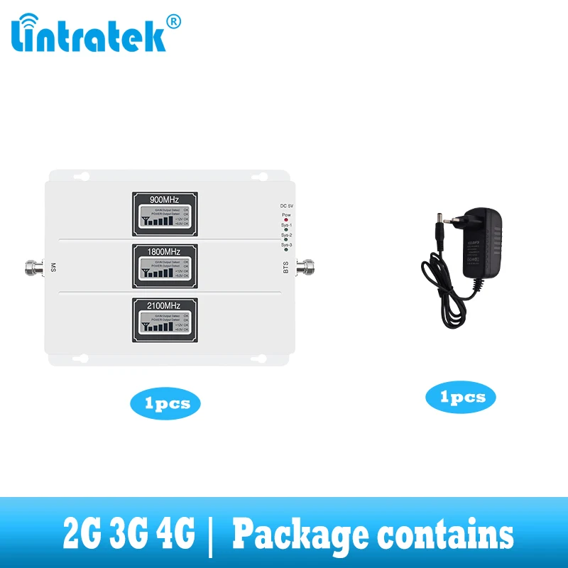 Lintratek трехдиапазонный сотовый ретранслятор GSM 900 UMTS 2100 1800 усилитель сигнала мобильного телефона 70dB усиление 2G 3g 4G интернет-усилитель
