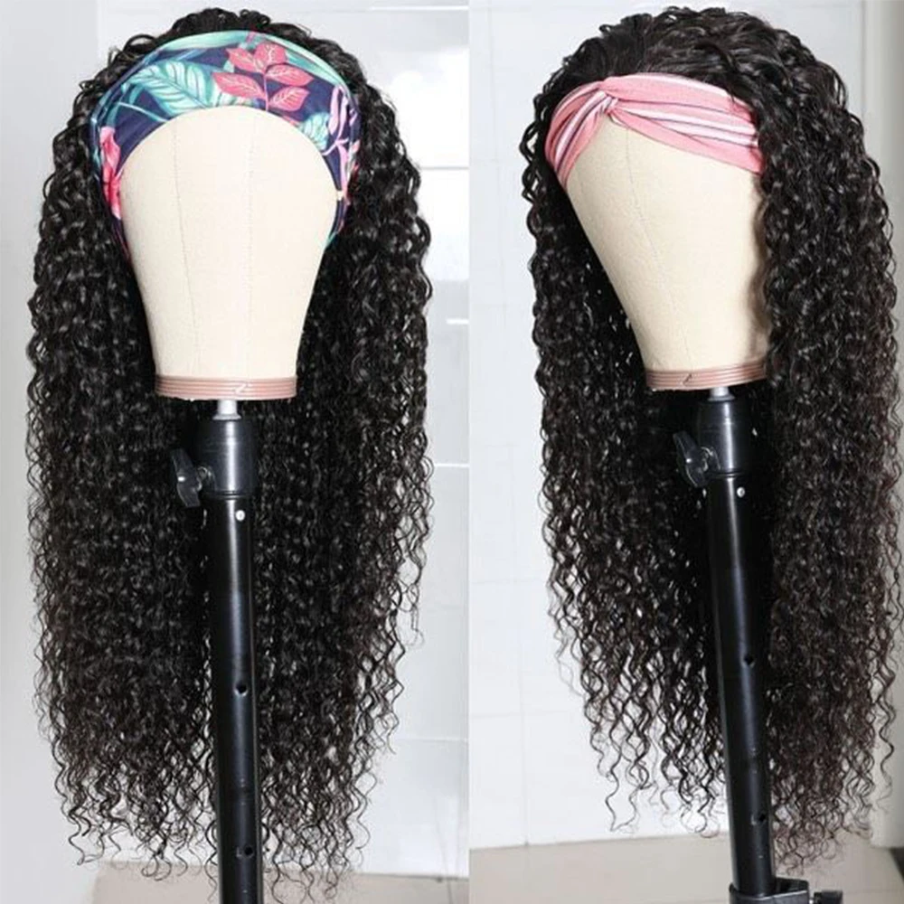curly headband wigs