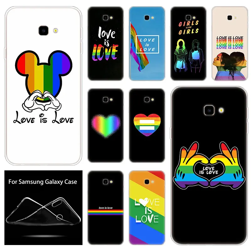 

Soft Silicone Love Is Love LGBT Rainbow Case For Samsung Galaxy J8 J6 J4 J2 Pro 2018 Core J6 J7 Prime J3 2016 J5 2017 EU J4 Plus
