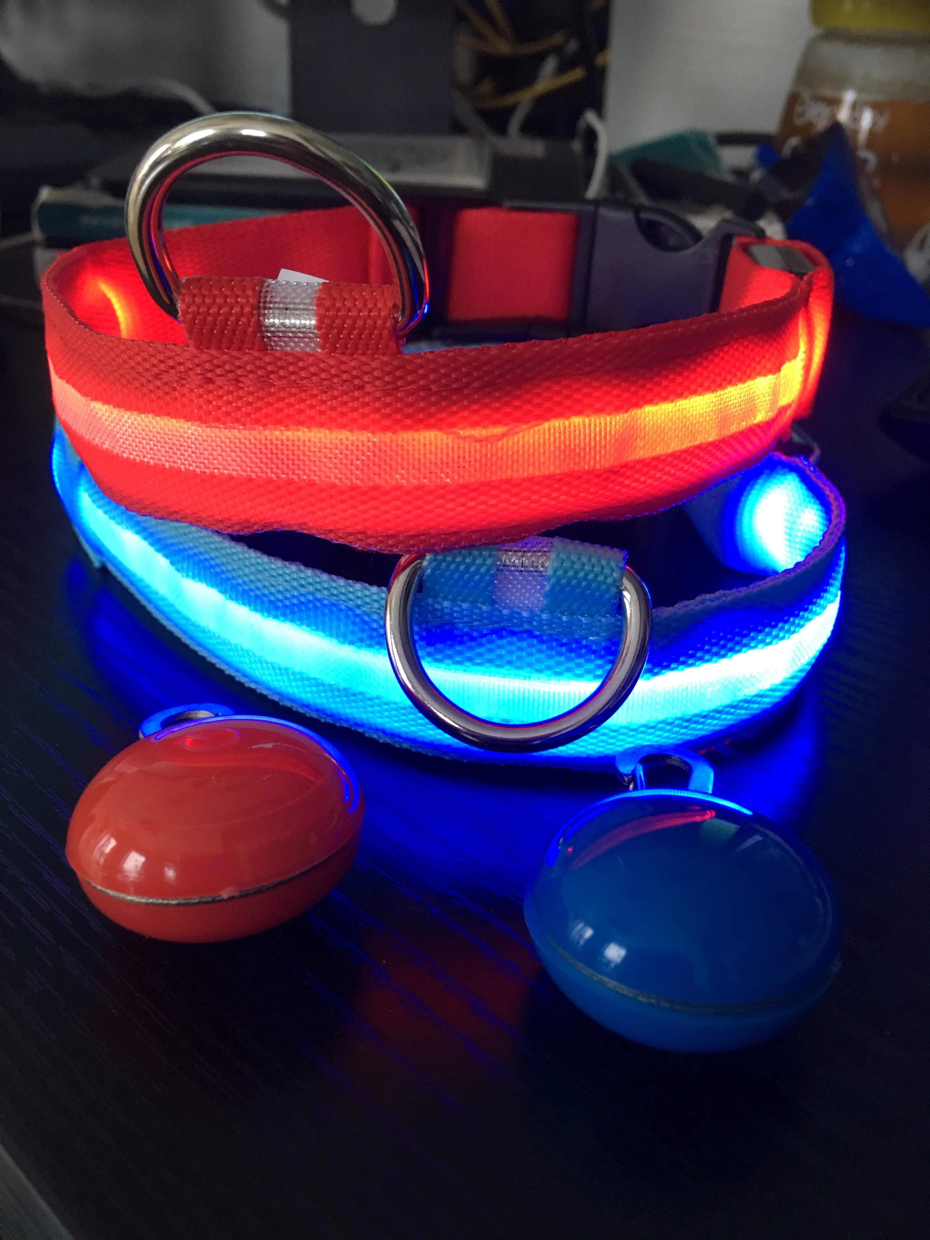 Светодиодный светящийся ошейник для собак зарядка через USB регулируемый защита