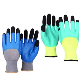 

12 Pairs Porter Non-Slip Work Gloves Breathable Construction Site Rubber Coated Wear-Resistant Protective Hand Cover