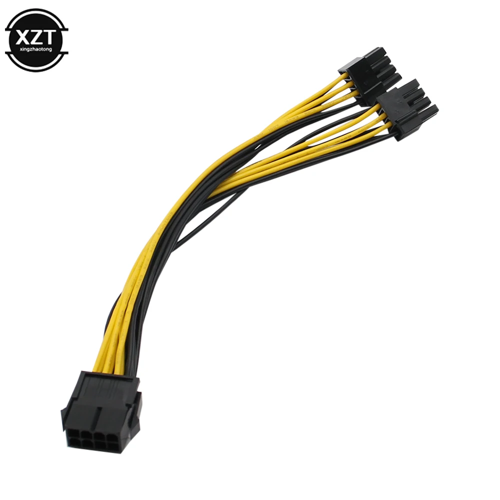 GPU 8pin for graphics card BTC Miner 20cm Female to dual PCI-E PCI Express 8p ( 6+2 pin ) Male power cable 18AWG wire