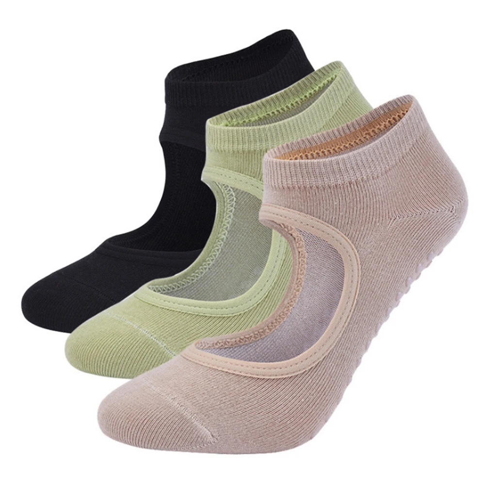 

Women High Quality Pilates Socks Anti-Slip Breathable Backless Yoga Socks Ankle Ladies Ballet Dance Sports Socks for Fitness Gym