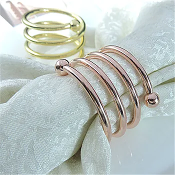 

12-piece napkin buckle high-end napkin ring exquisite simple double bead spring napkin ring cloth ring western food buckle ring