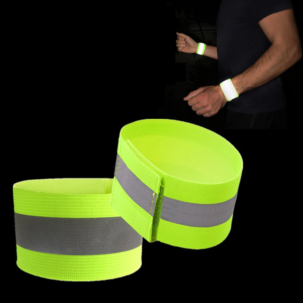 Reflective Cycling Arm Belt Outdoor Sports Night Safety Running Riding Armband Pants Leg Warning Strips Reflective Tape BC0130 (2)
