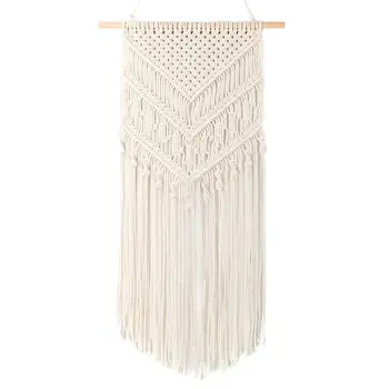 

Wall Hanging Woven Tapestry Boho Small Home Ornament Geometric Cotton Tassel Wall Decoration