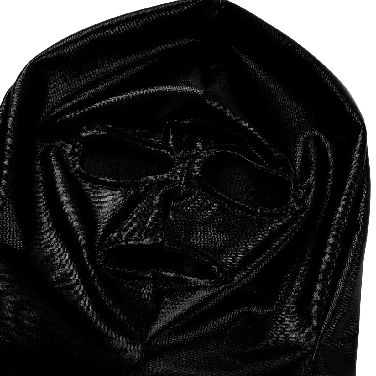 Full Face Mask Unisex Men Women Latex Mask Shiny Metallic Open Eyes and Mouth Headgear Cosplay Role Play Costume