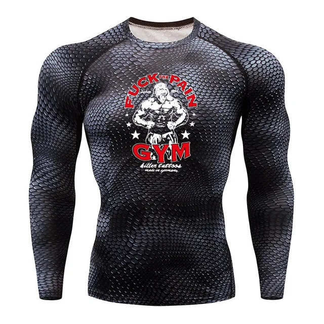 Мужская футболка для бега Gorilla Snake gym одежда для фитнеса Топ Рашгард одежда для футбола быстросохнущая спортивная мужская рубашка
