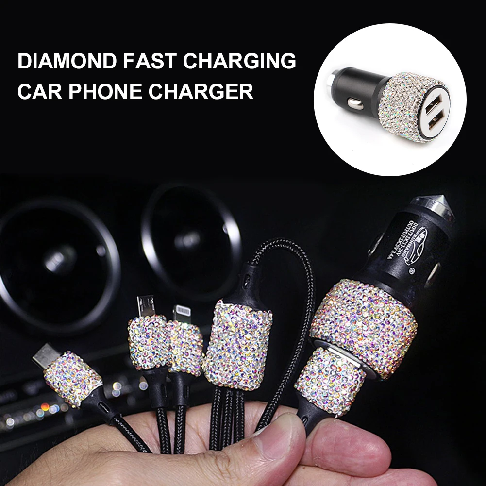 Автомобильное зарядное устройство Bling 5 В 2 1 А двухпортовый Автомобильный