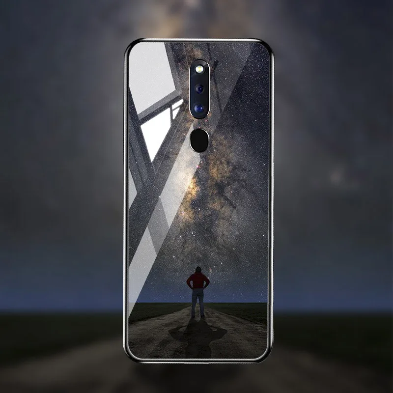 M005 Чехол из закаленного стекла для OPPO F11 Pro, чехол s, силиконовая задняя крышка, чехол для OPPO Reno 2 Z 2Z Ace Realme X2 5 3 Pro XT X Lite, чехлы - Цвет: M005