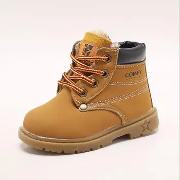 

ashion Girl Boy Snow Boots 2019 New Winter For Kids Comfort Thick Antislip Short Boots Children Cotton-padded Shoes EU 21~30