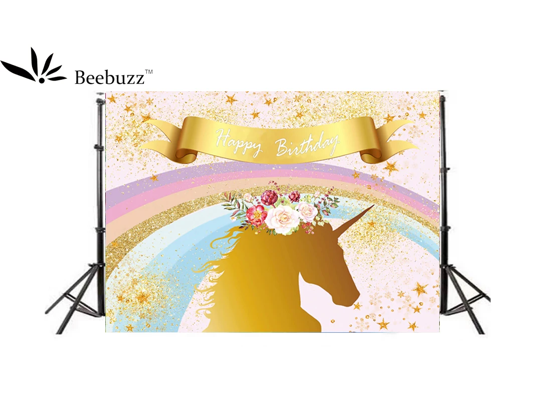

Beebuzz Photo Background Scenery Unicorn Birthday Celebration Photograph Backdrop