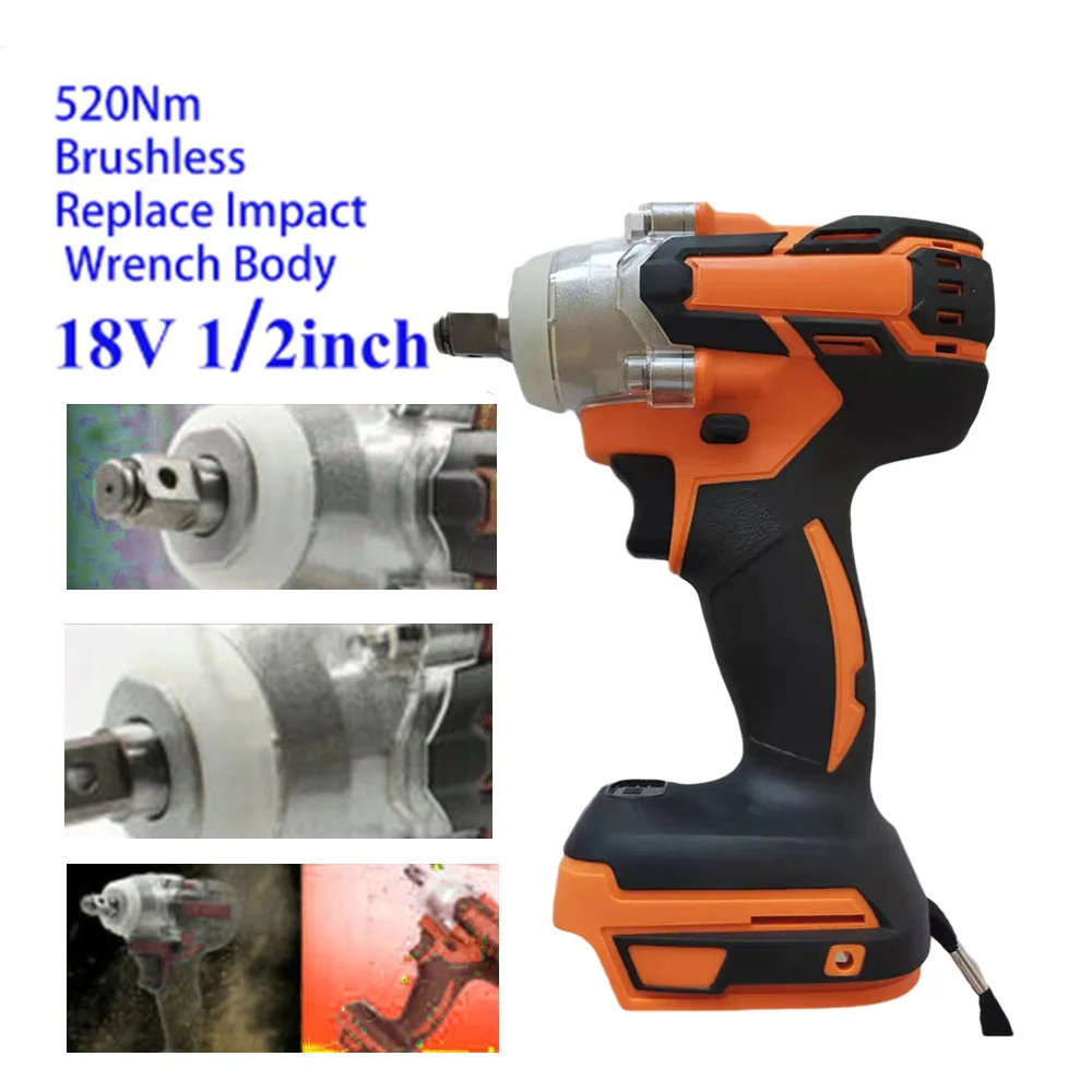 

18V 520Nm 1/2in Brushless Impact Wrench Body without Battery For Makita Battery