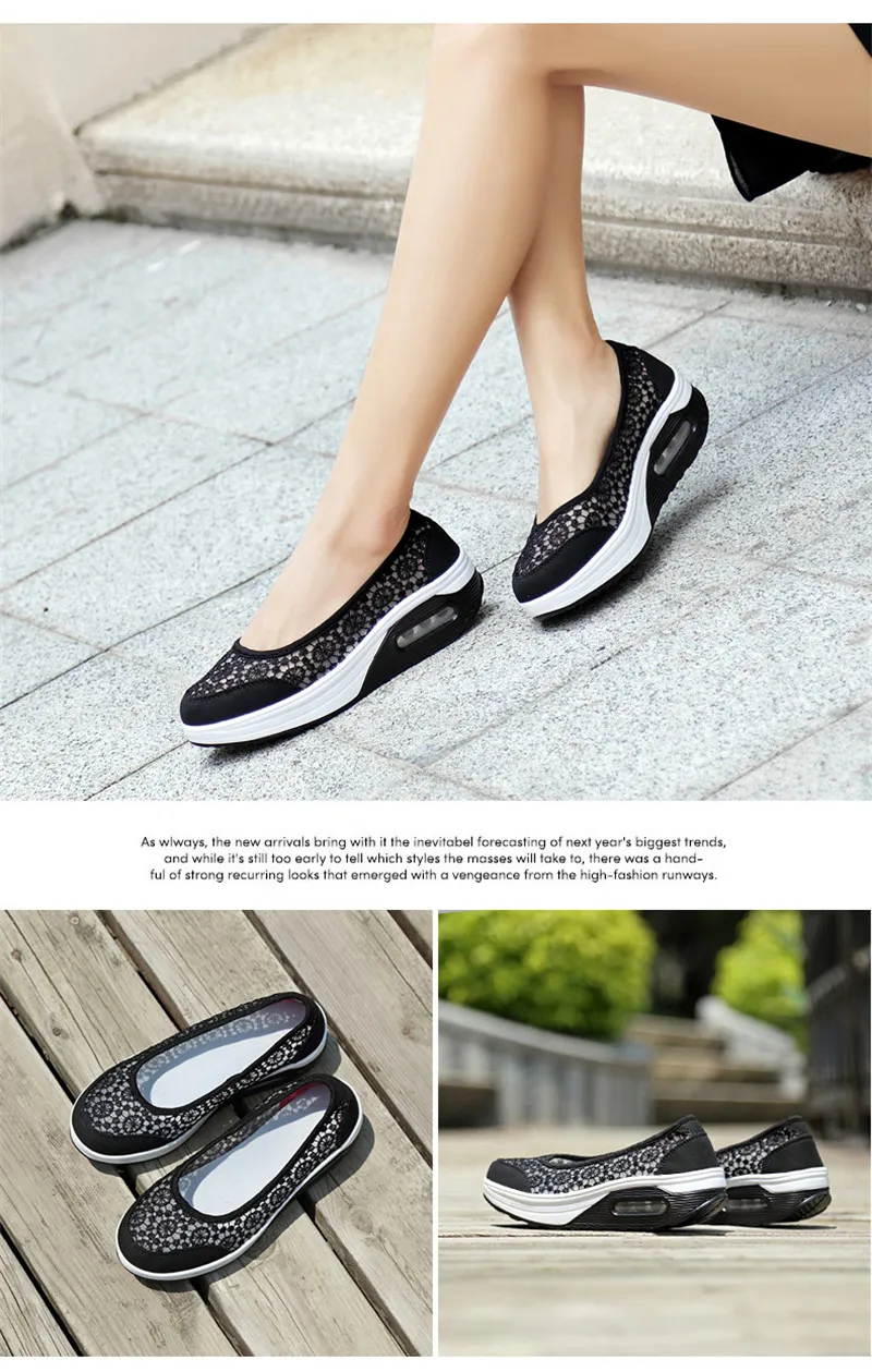 Плоская женская обувь с толстой мягкой подошвой обувь на платформе повседневные кроссовки обувь на воздушной подушке черные Лоферы размера плюс scarpe donna HVT629