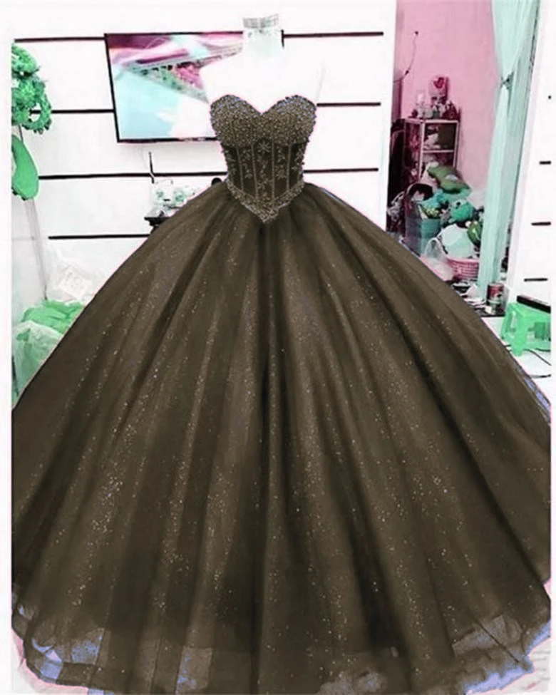 ANGELSBRIDEP Sweetheart Ball Gown Quinceanera Dresses Vestidos De 15 Anos Fashion Glitter Tulle Birthday Princess Party Gowns