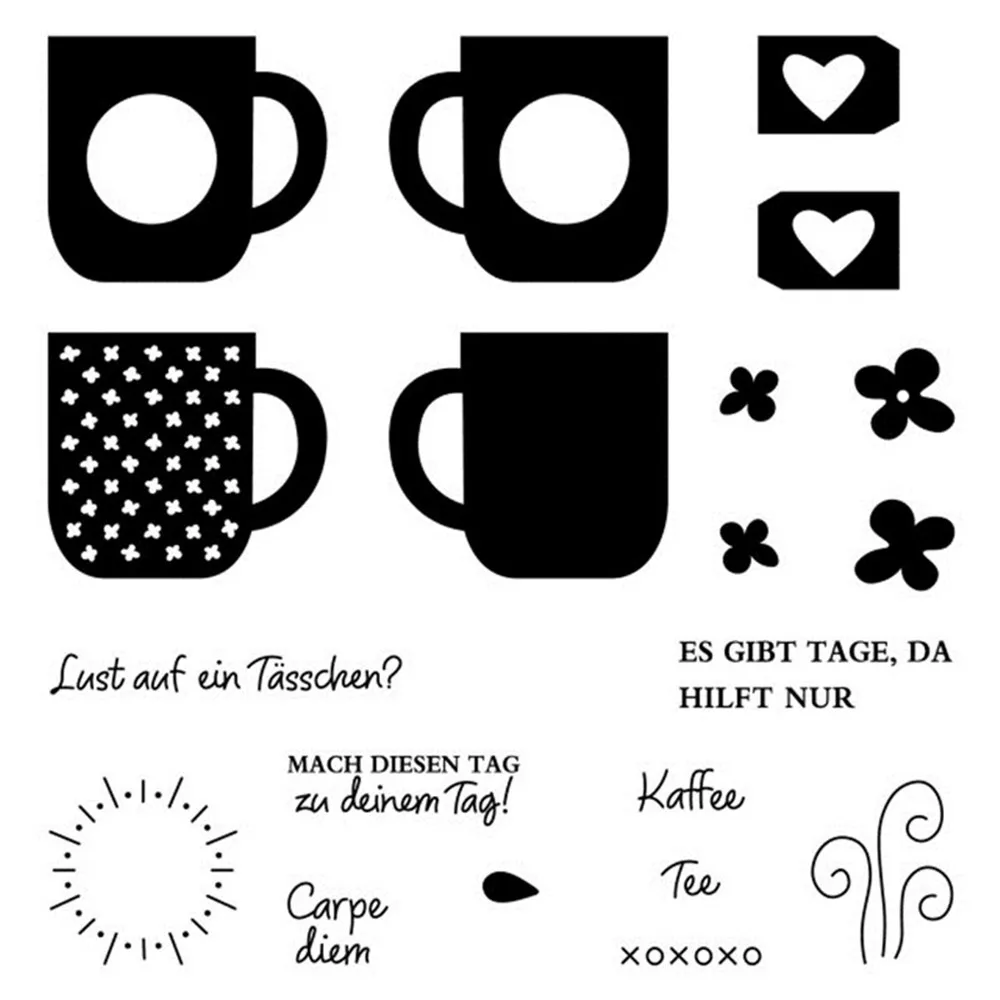

German Tea Cup Metal Cutting Dies and Stamps new 2020 Decorative Scrapbooking Steel Craft Die Cut Embossing Paper Card