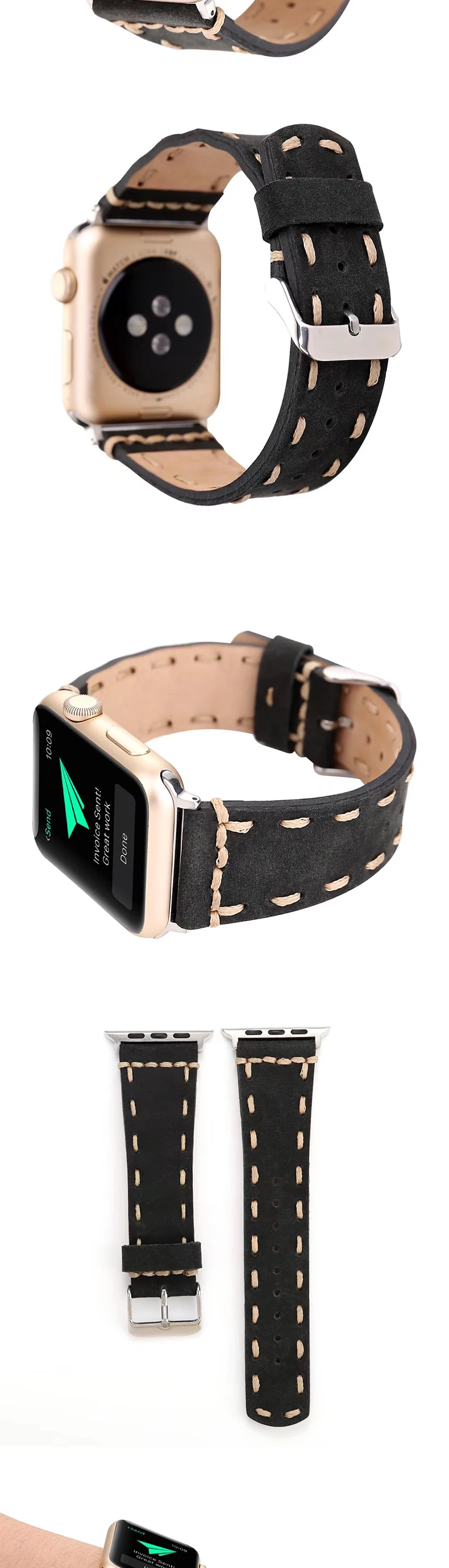 Для умных часов Apple Watch ремешок 1 2 3 4 ручной работы модный ремешок 38 мм 40 мм 42 мм 44 мм литературный стиль ремешок для Apple Watch 4 Чехол